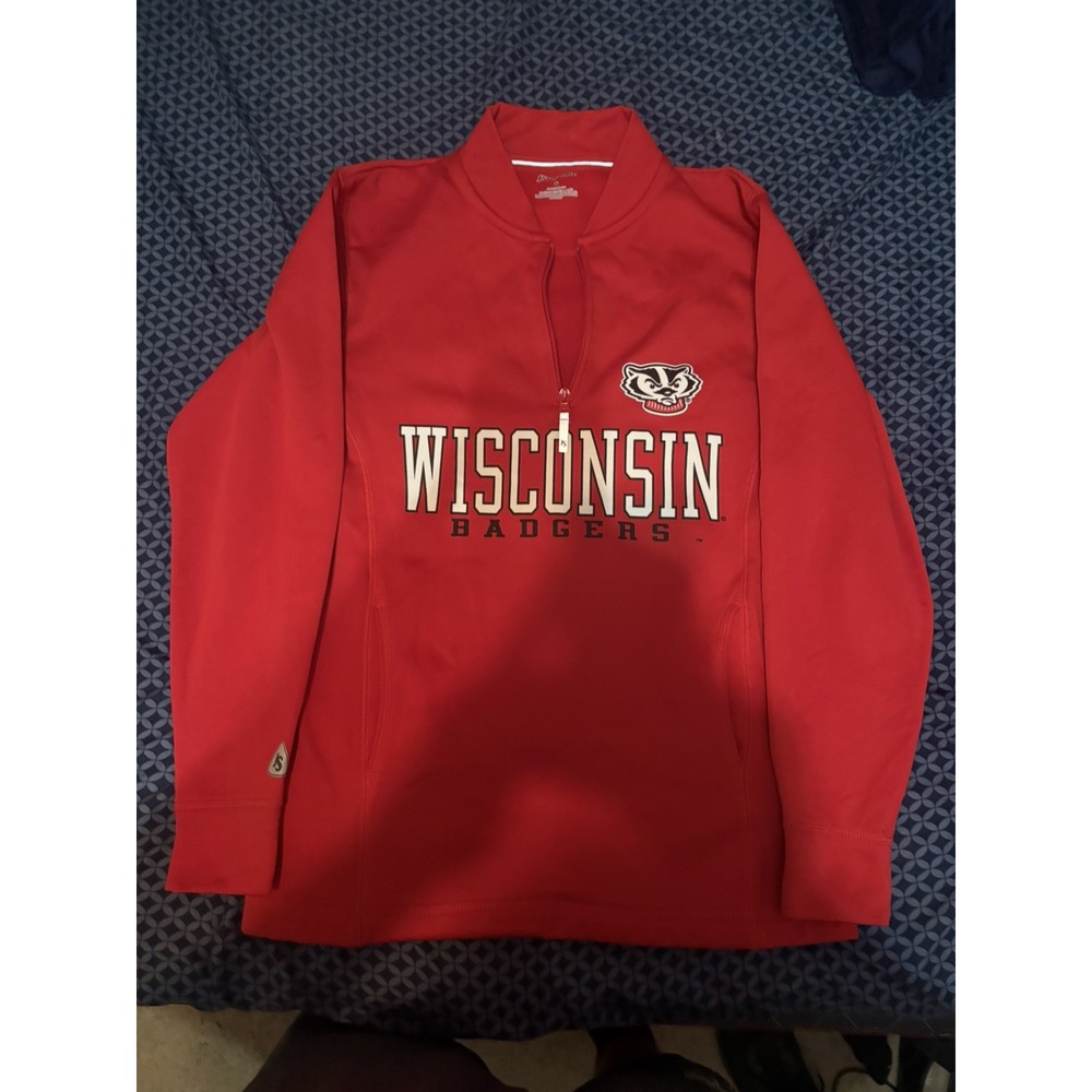 Jansport Wisconsin Badgers Quarter Zip Red Sz S